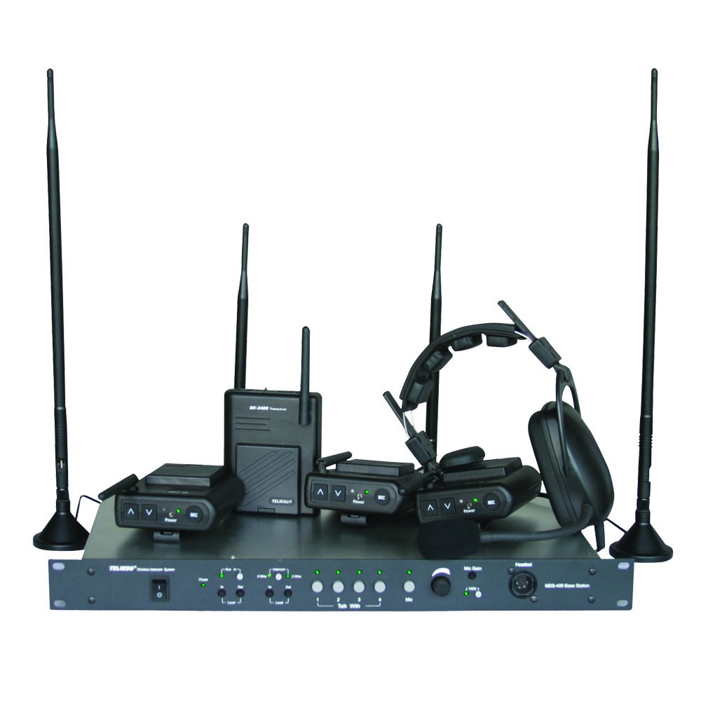 TELIKOU MDS-400 2.4G Digital Full Duplex four channel Wireless broadcast Intercom system Professional Radio & TV Broadcasting Equipment